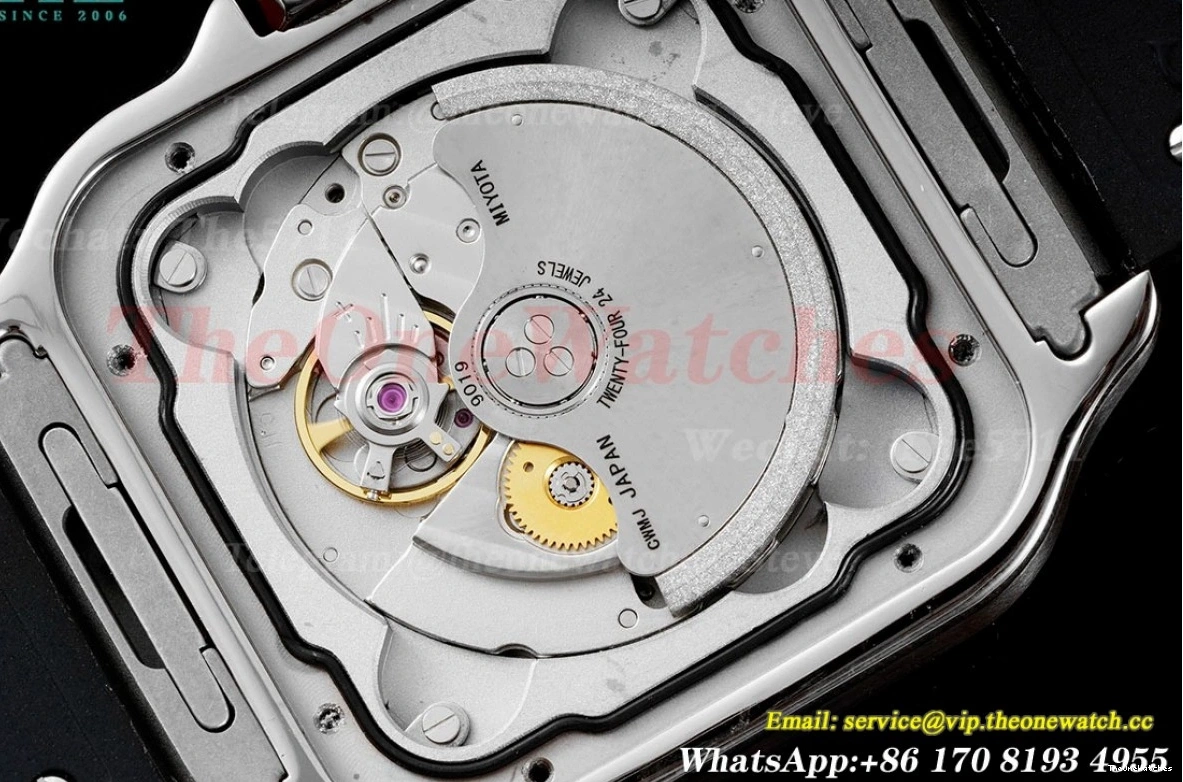 Santos MY9019 Rmn Cartier GF White SS XL 40MM De RU Mens 0412